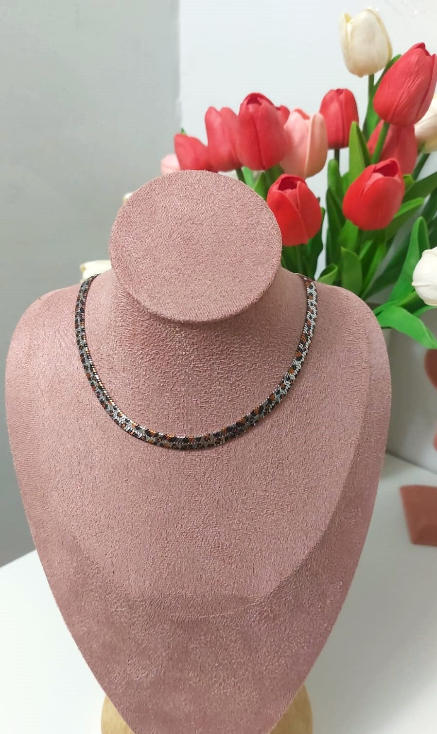 Collana snake leopard Silver