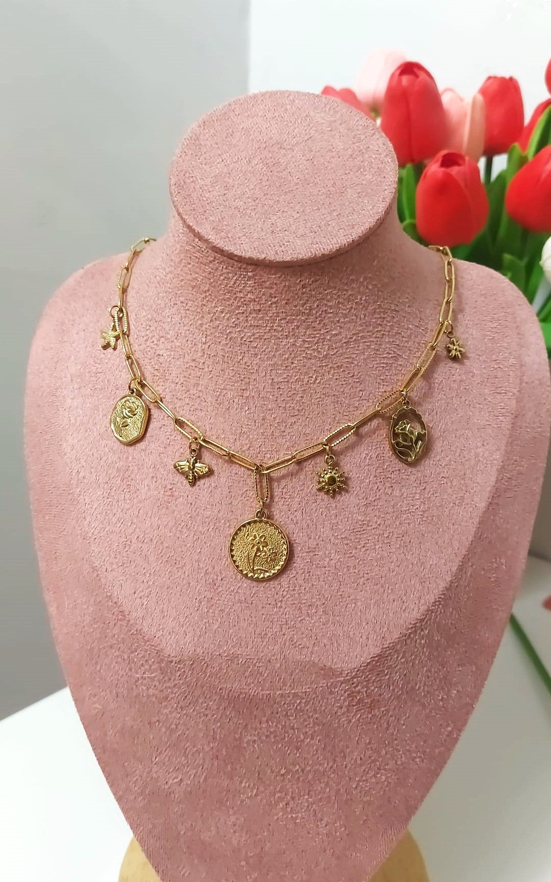 Collana Flower charm gold