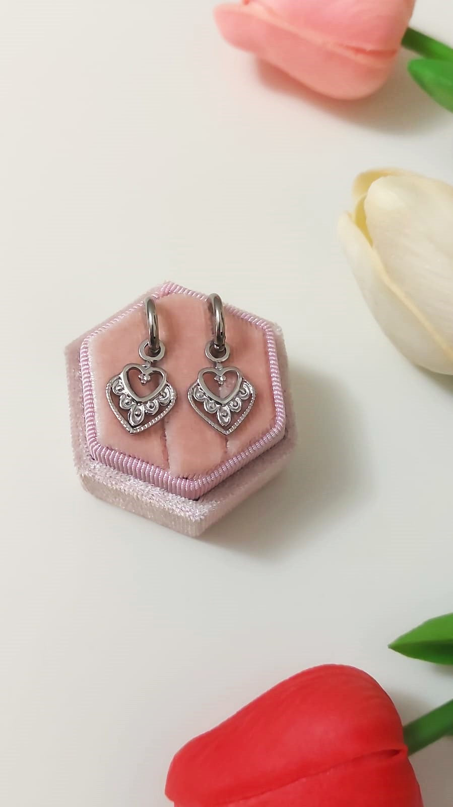 Orecchini regina di cuori silver