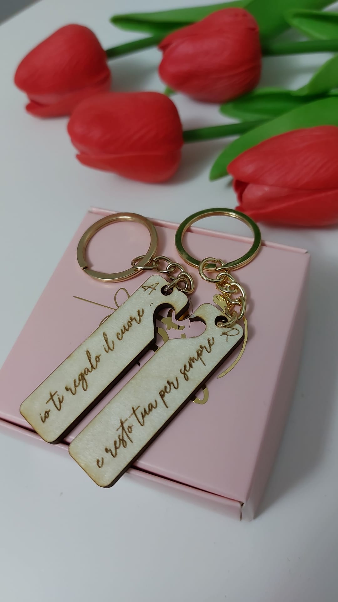COPPIA PORTACHIAVI CON DEDICA