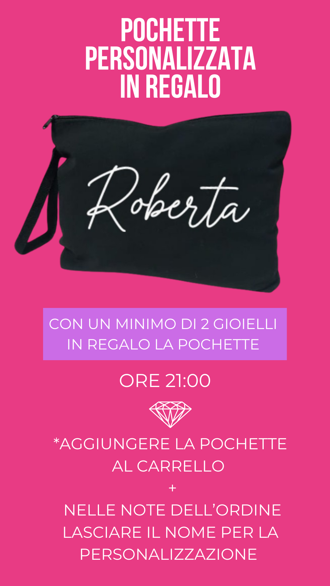 POCHETTE PERSONALIZZATA IN REGALO