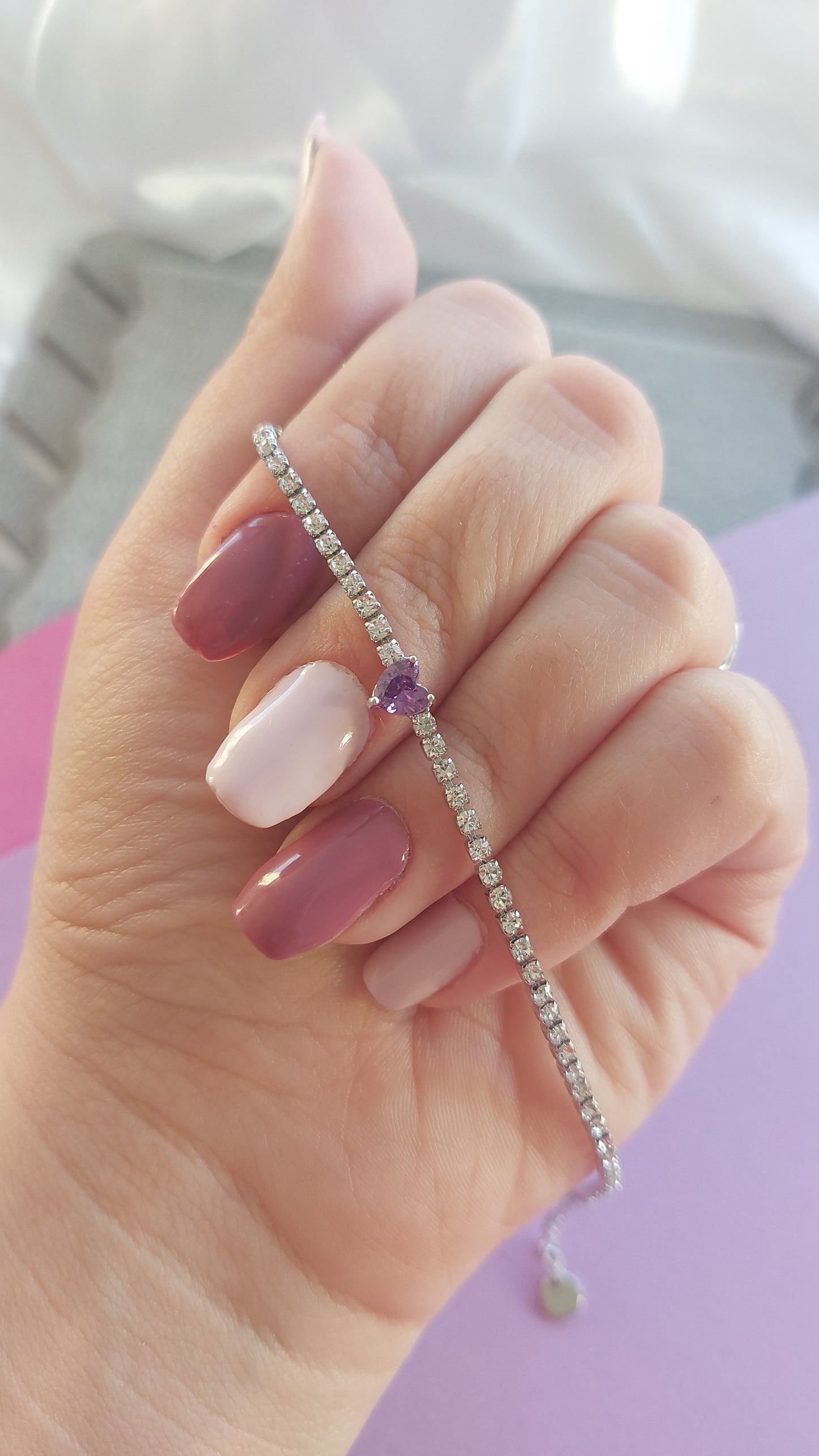 Bracciale tennis con cuoricino