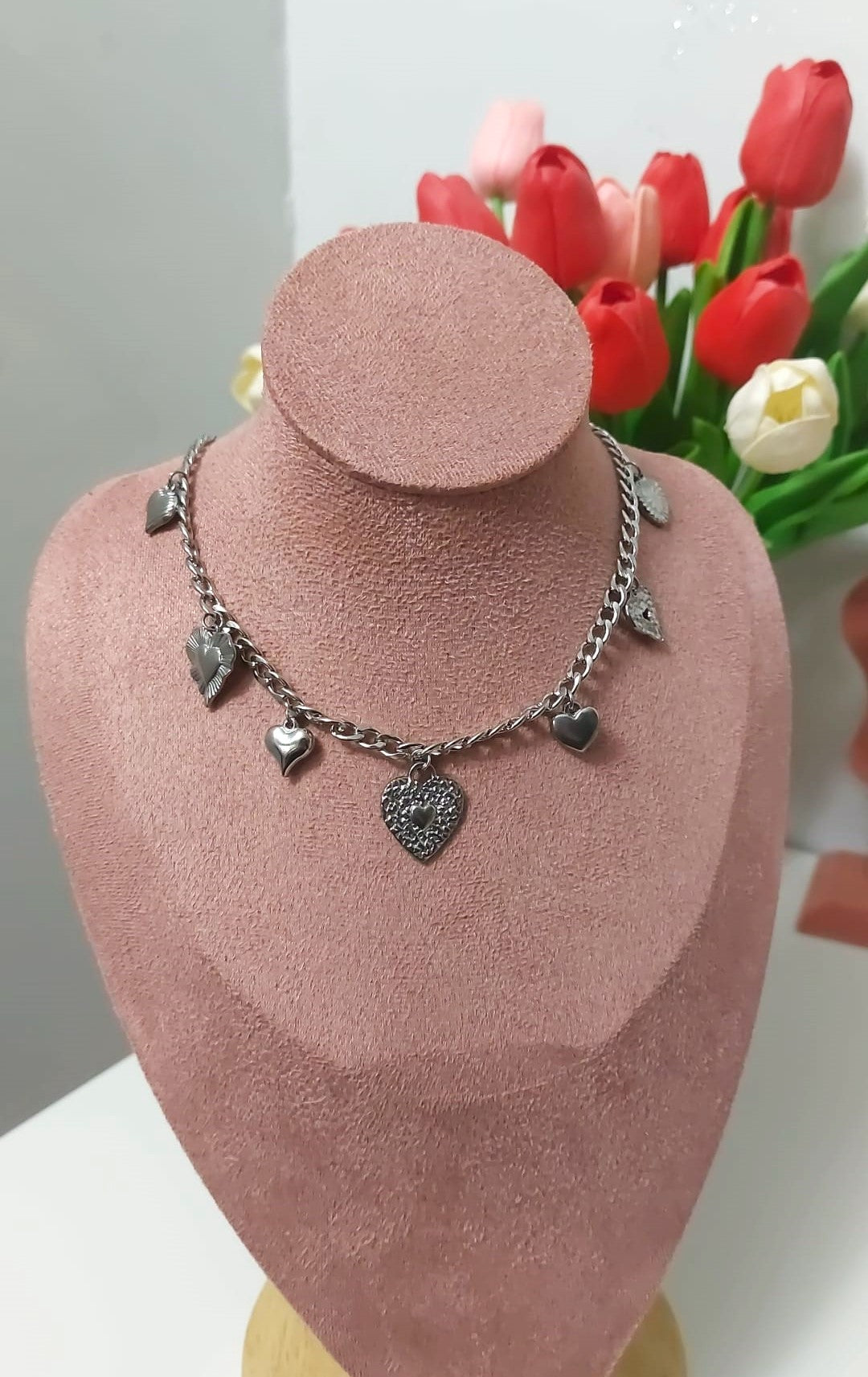 Collana Cuori Charm Silver