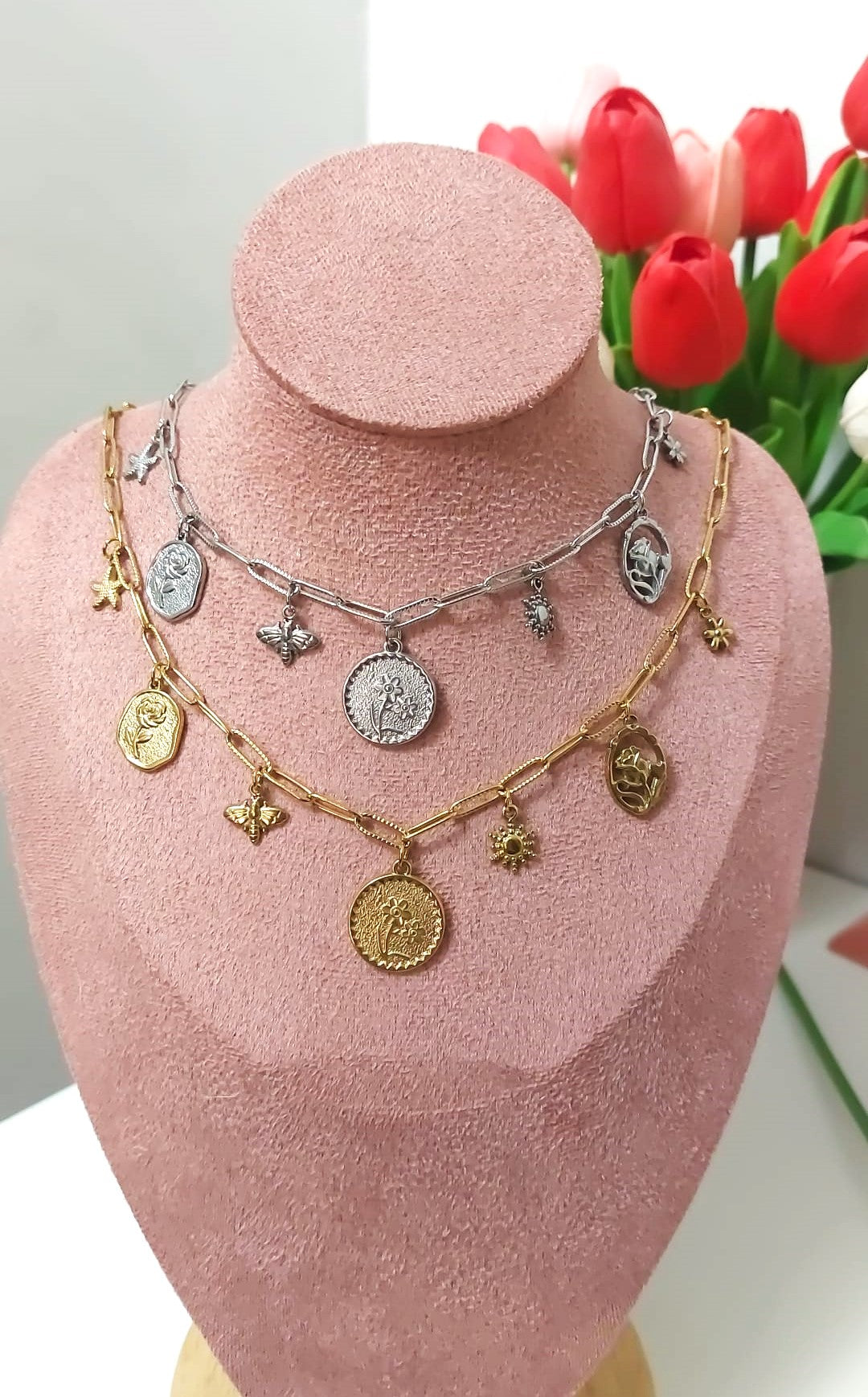 Collana Flower charm silver