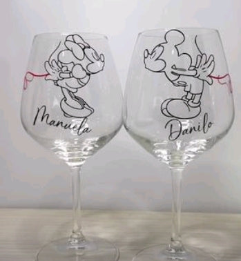 COPPIA DI CALICI PERSONALIZZATI con scatola regalo personalizzata
