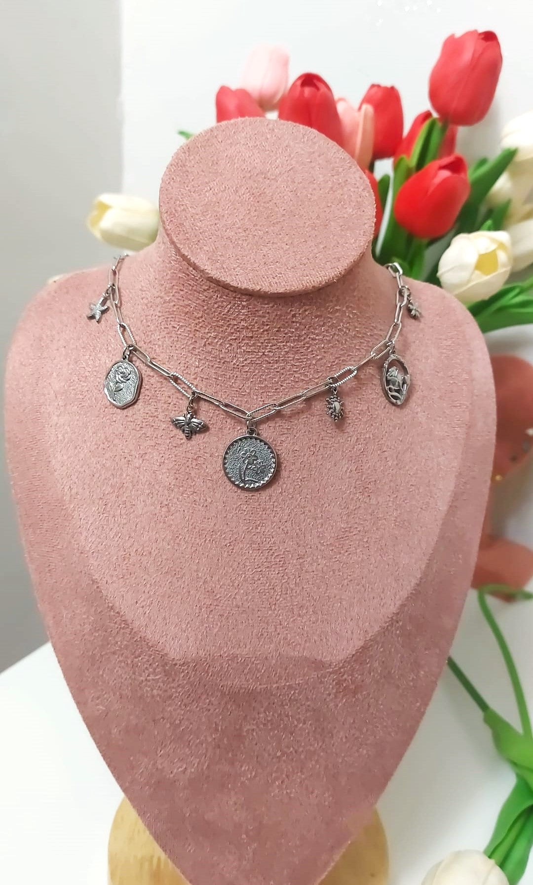 Collana Flower charm silver