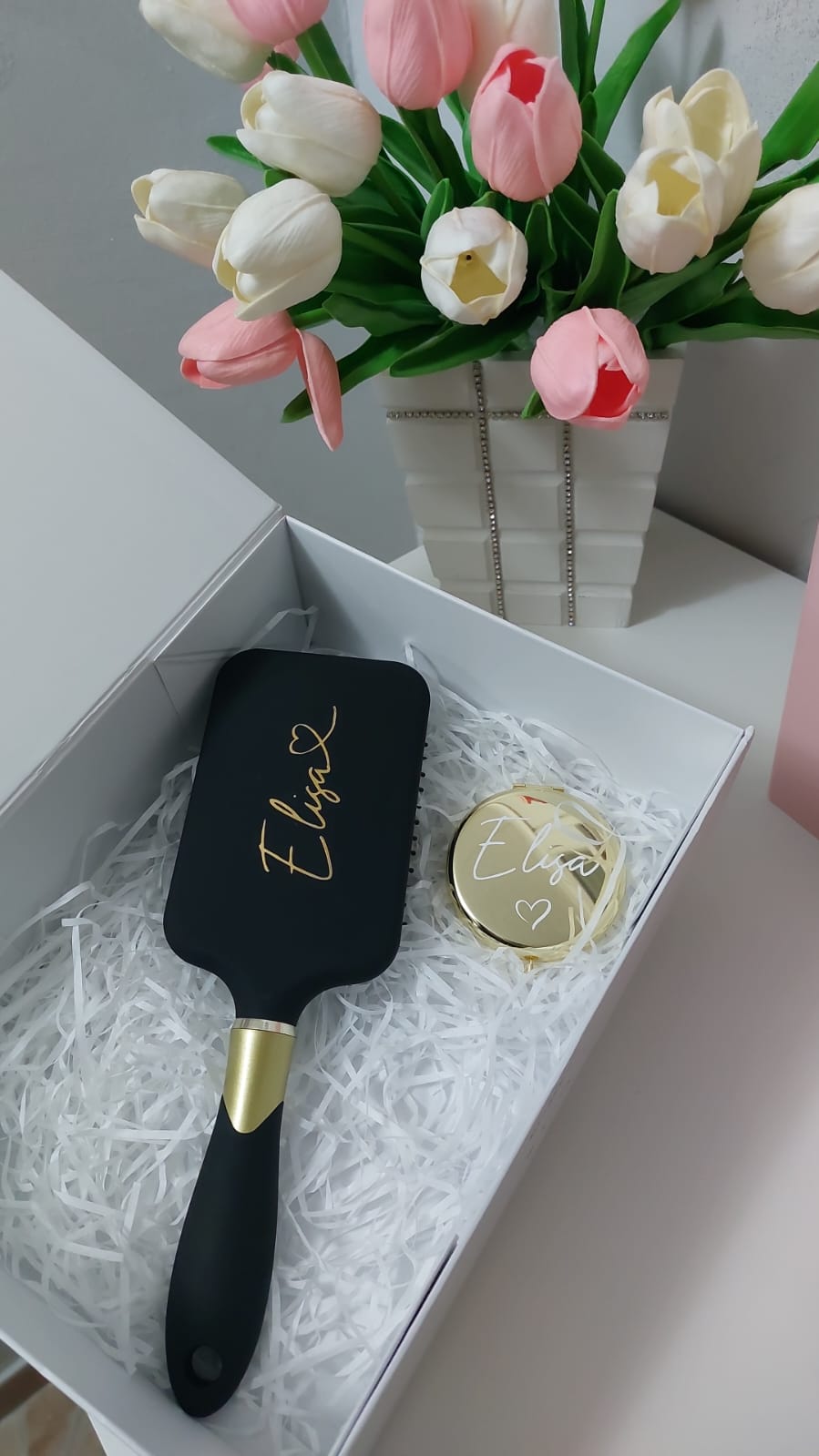 Set oro Spazzola + specchietto