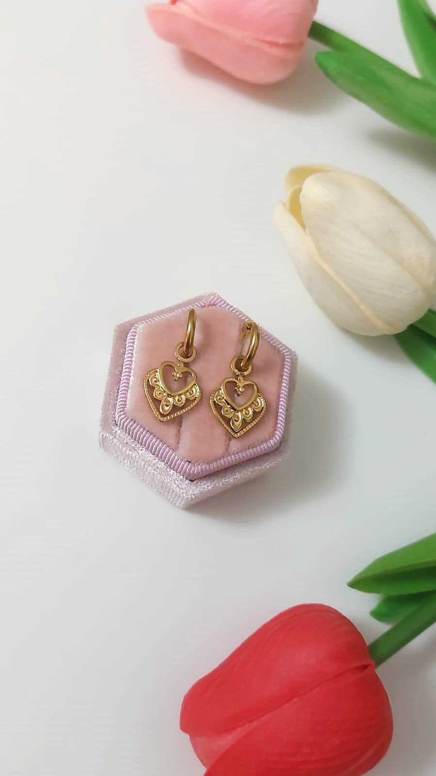Orecchini regina di cuori gold