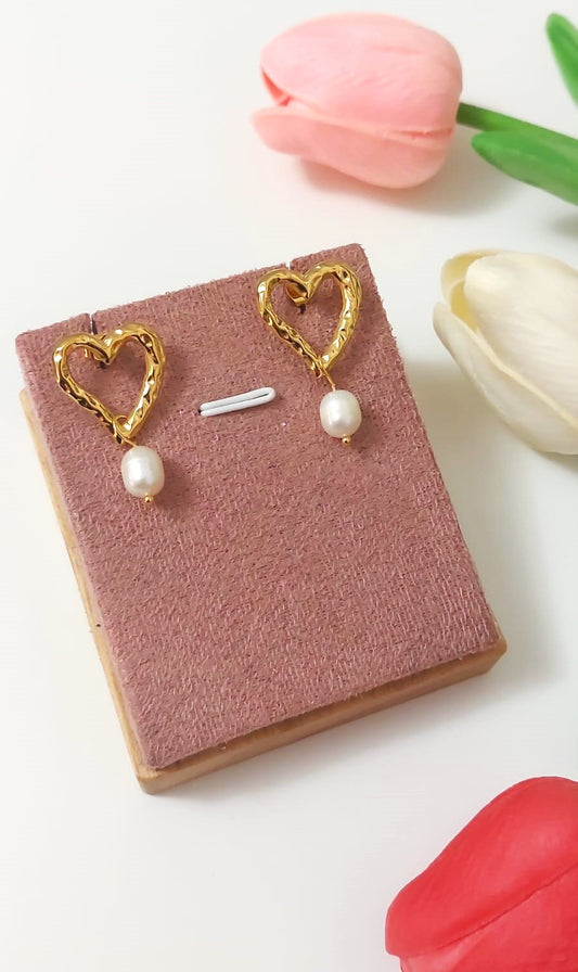 Orecchini Cuore Perla