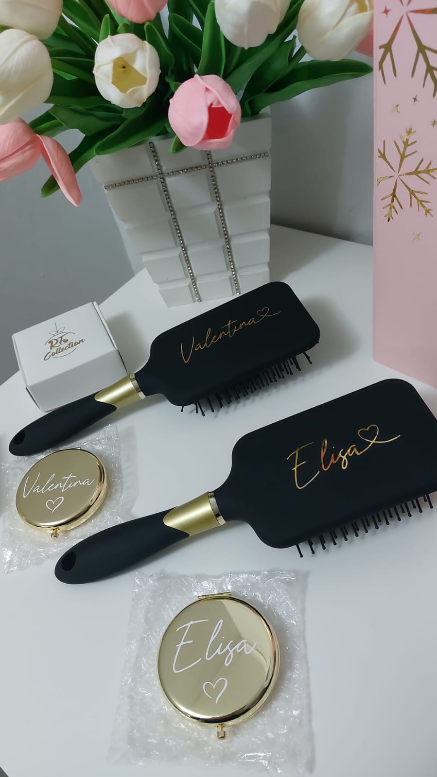 Set oro Spazzola + specchietto