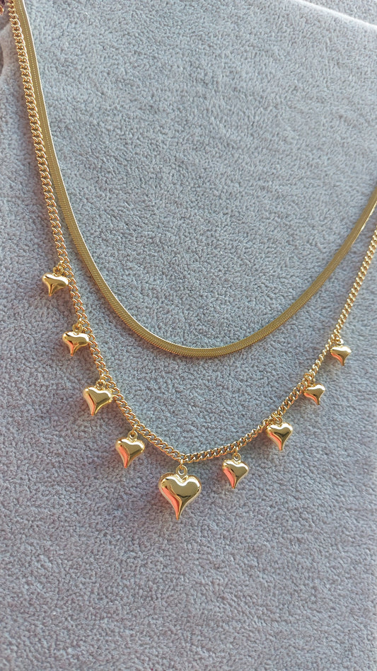 Collana campanellini cuori