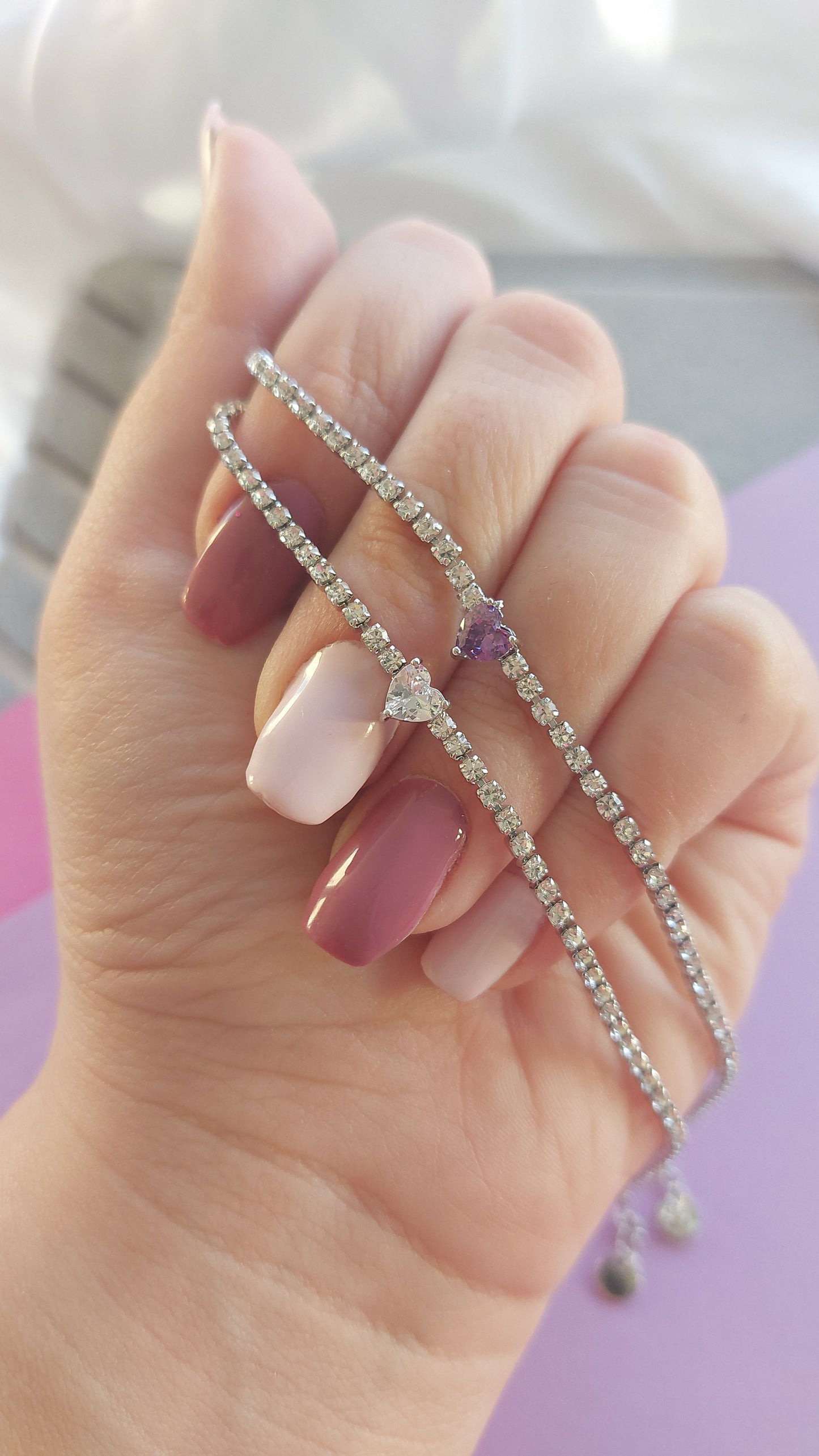 Bracciale tennis con cuoricino