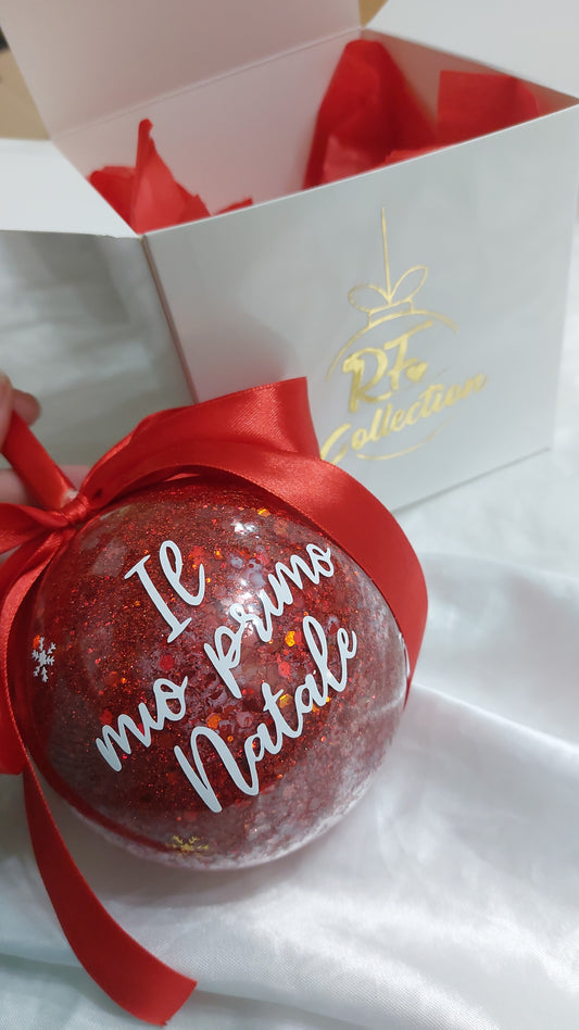 Palla  di natale personalizzata con glitter