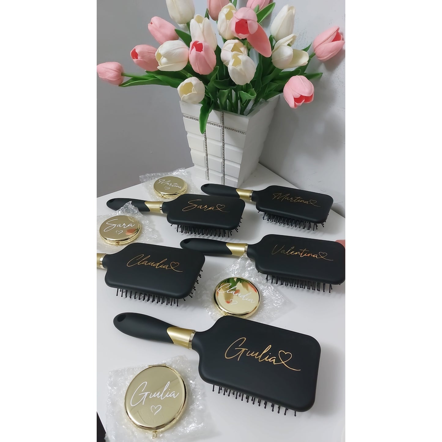 Set oro Spazzola + specchietto