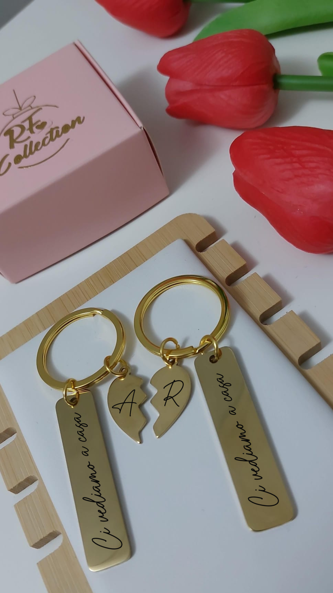 Coppia di portachiavi dolce metà