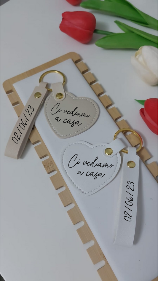 PORTACHIAVI CUORE CON NAPPINA