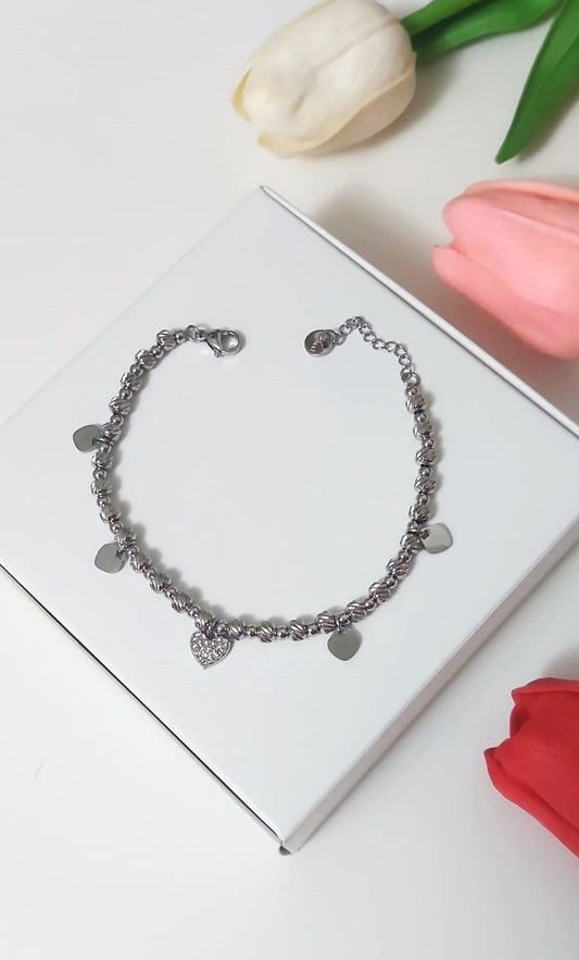 Bracciale CUORICINI Sfere silver