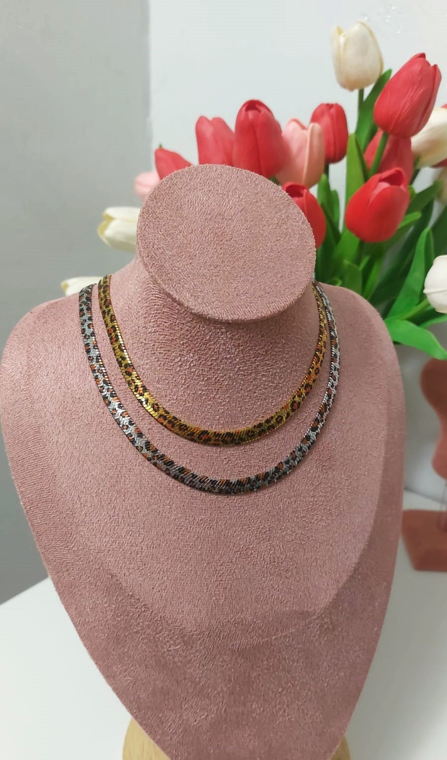 Collana snake leopard Silver
