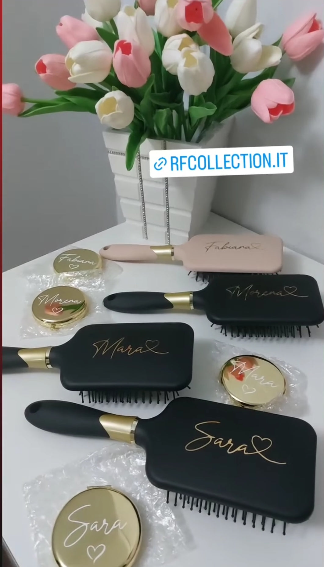 Set oro Spazzola + specchietto