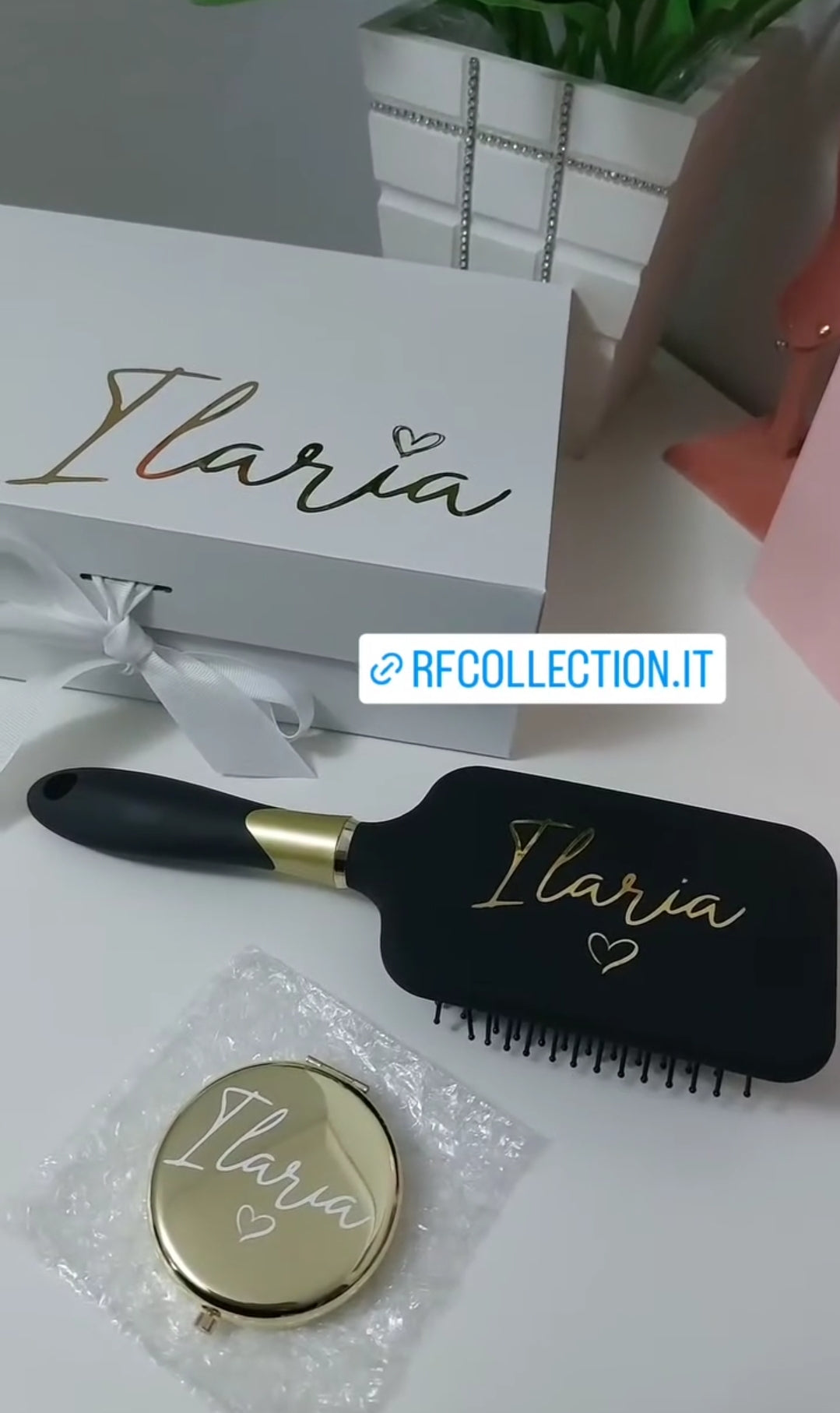 Set oro Spazzola + specchietto