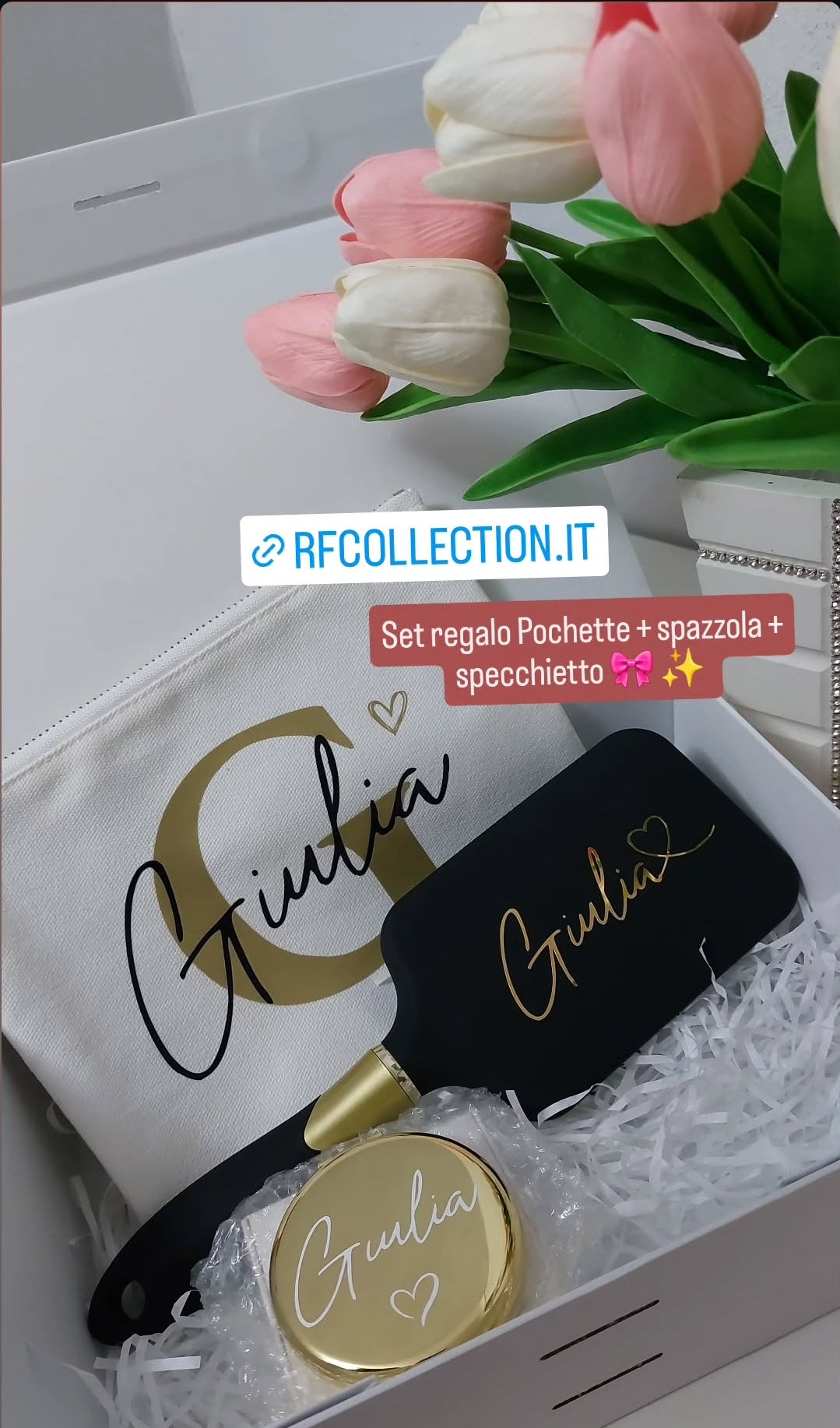 Set oro Spazzola + specchietto