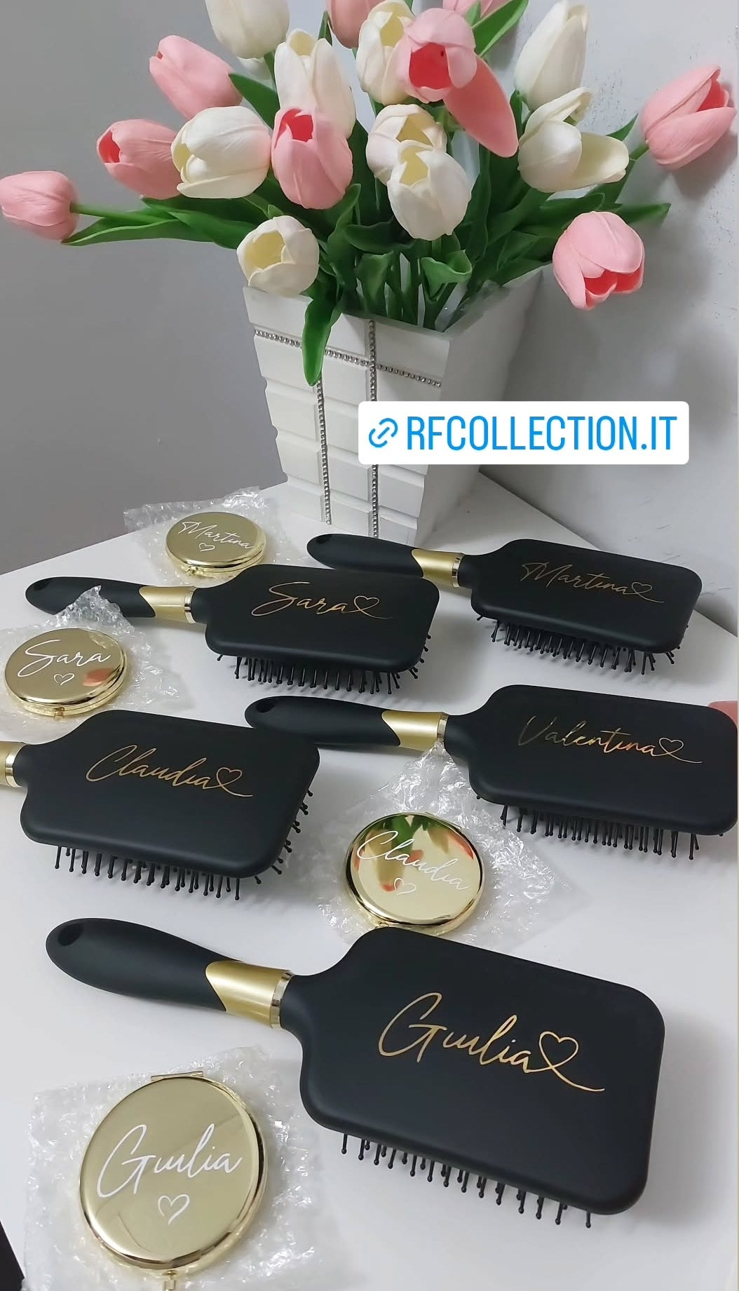 Set oro Spazzola + specchietto